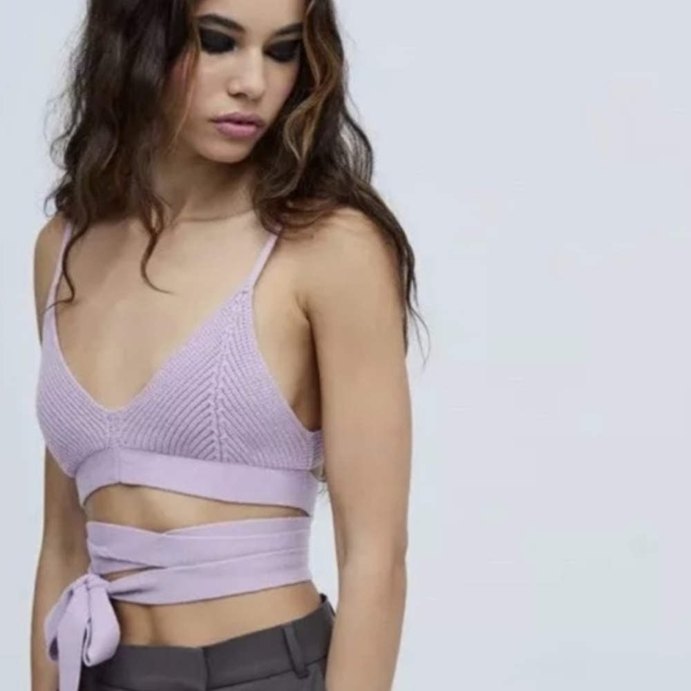 For Love & Lemons Joan Knit Cami In Lavender L - NWT